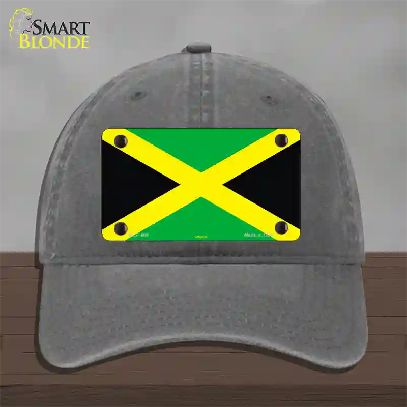 Jamaica Flag Novelty License Plate Hat Unconstructed Cotton / Charcoal