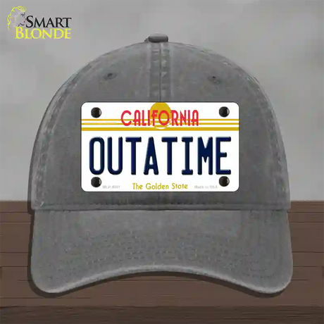 California Outtatime Novelty License Plate Hat Unconstructed Cotton / Charcoal