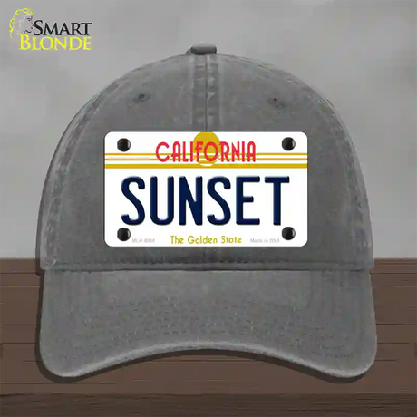 Sunset California Novelty License Plate Hat Unconstructed Cotton / Charcoal