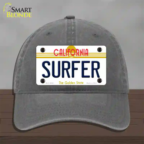 Surfer California Novelty License Plate Hat Unconstructed Cotton / Charcoal