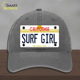 Surf Girl California Novelty License Plate Hat Unconstructed Cotton / Charcoal