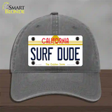 Surf Dude California Novelty License Plate Hat Unconstructed Cotton / Charcoal