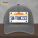 San Francisco California Novelty License Plate Hat Unconstructed Cotton / Charcoal