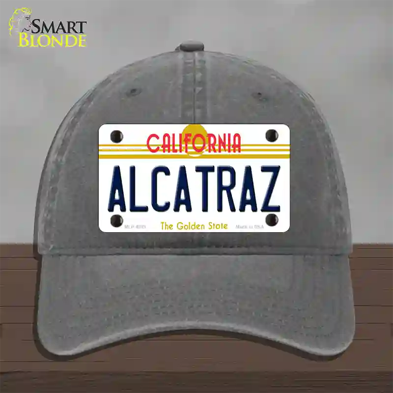 Alcatraz California Novelty License Plate Hat Unconstructed Cotton / Charcoal