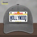 Hollywood California Novelty License Plate Hat Unconstructed Cotton / Charcoal