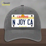 N Joy Ca California Novelty License Plate Hat Unconstructed Cotton / Charcoal