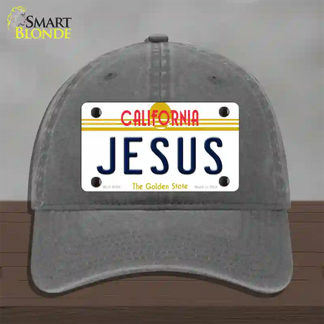 Jesus California Novelty License Plate Hat Unconstructed Cotton / Charcoal