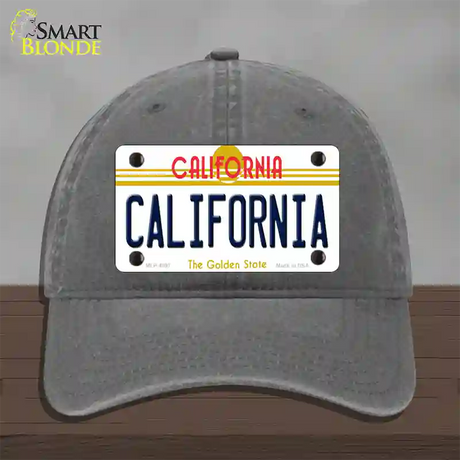 California Novelty License Plate Hat Unconstructed Cotton / Charcoal