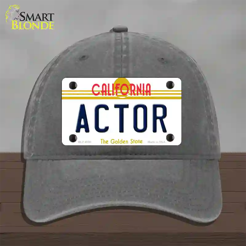 Actor California Novelty License Plate Hat Unconstructed Cotton / Charcoal