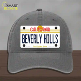 Beverly Hills California Novelty License Plate Hat Unconstructed Cotton / Charcoal