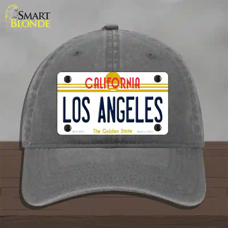 Los Angeles California State Novelty License Plate Hat Unconstructed Cotton / Charcoal