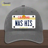 Was His California Novelty License Plate Hat Unconstructed Cotton / Charcoal