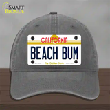 Beach Bum California Novelty License Plate Hat Unconstructed Cotton / Charcoal