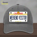 Weekend Vistor California Novelty License Plate Hat Unconstructed Cotton / Charcoal