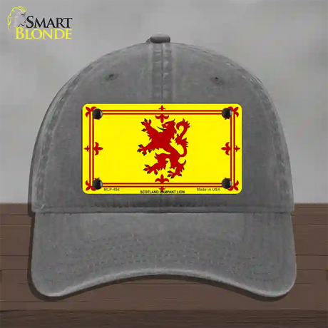 Scotland Lion Flag Novelty License Plate Hat Unconstructed Cotton / Charcoal