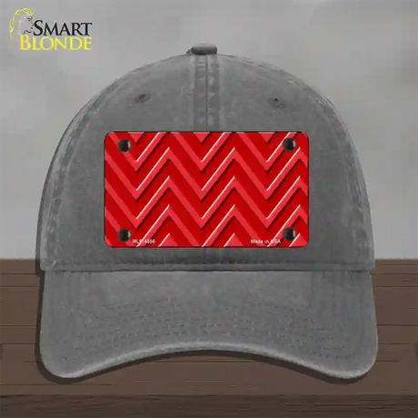 Red Light Red Large Chevron Novelty License Plate Hat Unconstructed Cotton / Charcoal