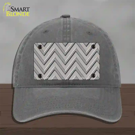 Grey Light Grey Large Chevron Novelty License Plate Hat Unconstructed Cotton / Charcoal