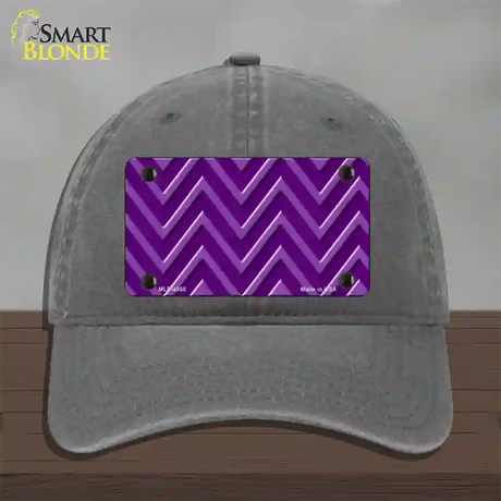 Purple Light Purple Large Chevron Novelty License Plate Hat Unconstructed Cotton / Charcoal