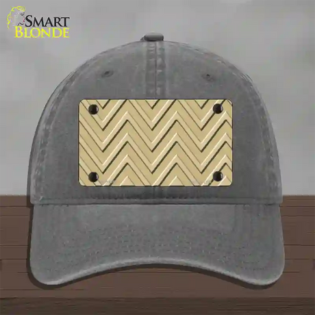 Gold Light Gold Large Chevron Novelty License Plate Hat Unconstructed Cotton / Charcoal