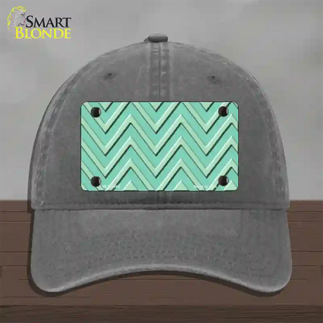 Mint Light Mint Large Chevron Novelty License Plate Hat Unconstructed Cotton / Charcoal