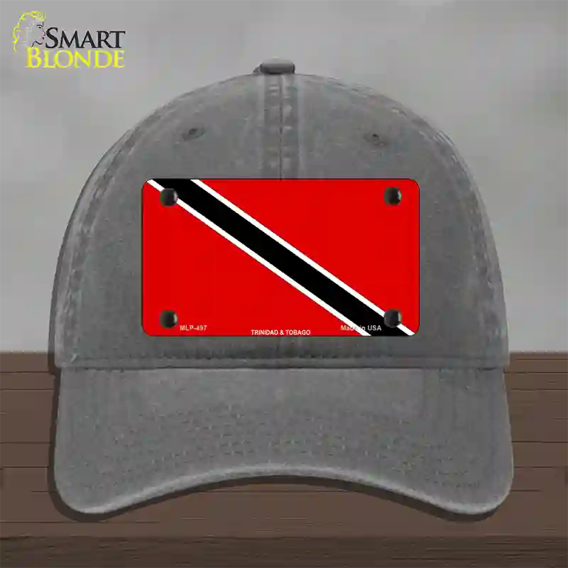 Trinidad Tobago Flag Novelty License Plate Hat Unconstructed Cotton / Charcoal