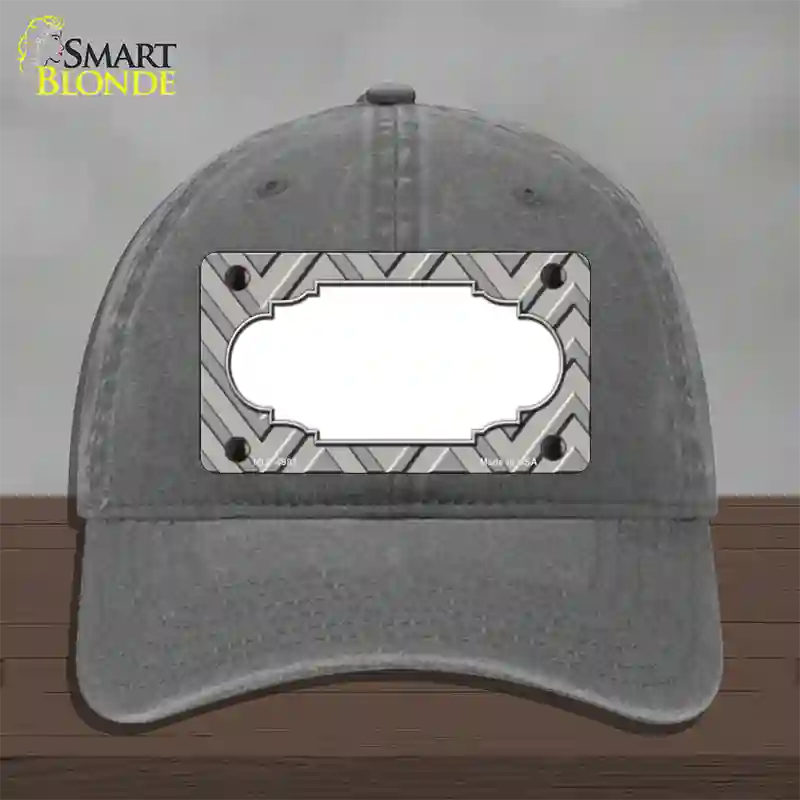 Grey Light Grey Scallop Large Chevron Novelty License Plate Hat Unconstructed Cotton / Charcoal