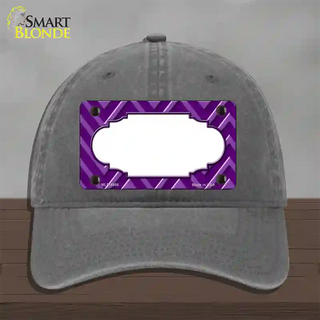 Purple Light Purple Scallop Large Chevron Novelty License Plate Hat Unconstructed Cotton / Charcoal