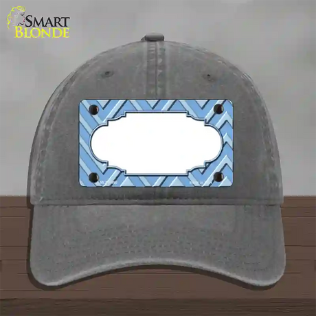 Light Blue Lighter Blue Scallop Large Chevron Novelty License Plate Hat Unconstructed Cotton / Charcoal