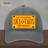 Ski Taos Yellow New Mexico Novelty License Plate Hat Unconstructed Cotton / Charcoal