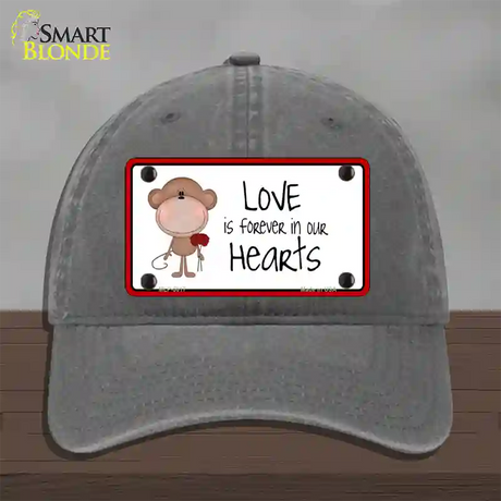 Love In Our Hearts Novelty License Plate Hat Unconstructed Cotton / Charcoal