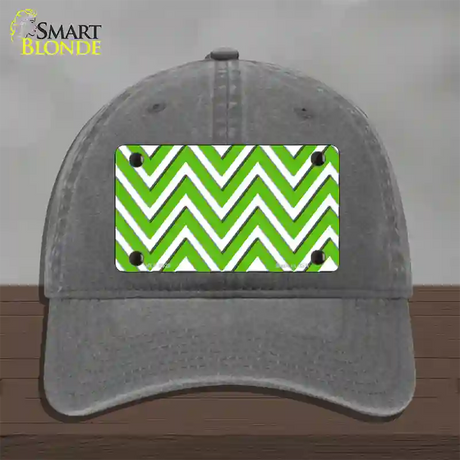 Kelly Green White Chevron Novelty License Plate Hat Unconstructed Cotton / Charcoal