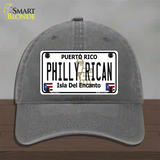 Philly Rican Puerto Rico Novelty License Plate Hat Unconstructed Cotton / Charcoal