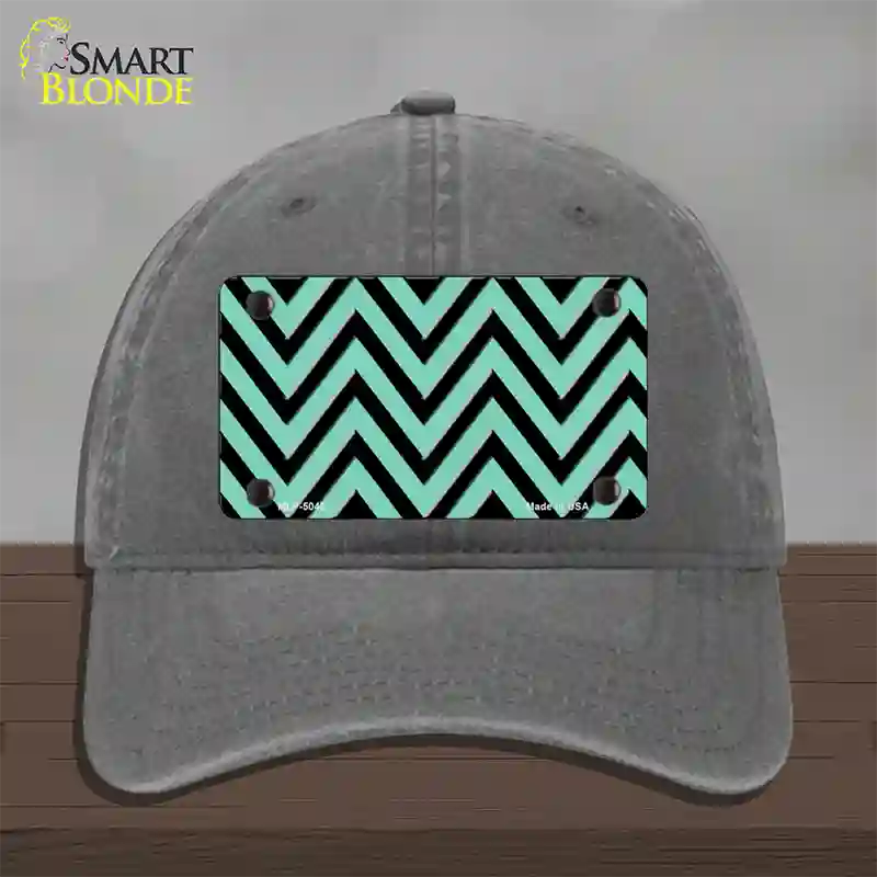 Mint Black Chevron Novelty License Plate Hat Unconstructed Cotton / Charcoal