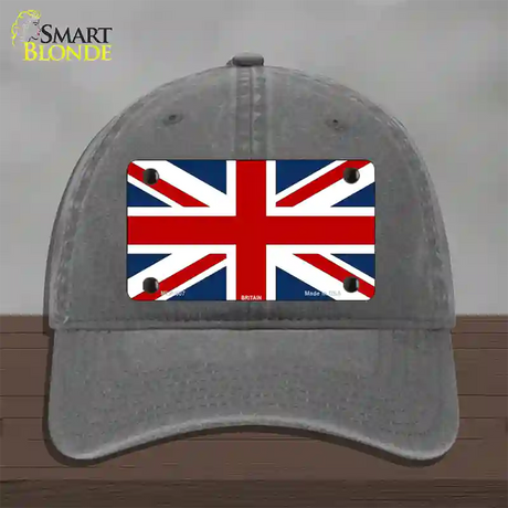 Britain Flag Novelty License Plate Hat Unconstructed Cotton / Charcoal