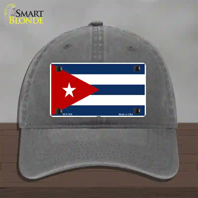 Cuba Flag Novelty License Plate Hat Unconstructed Cotton / Charcoal