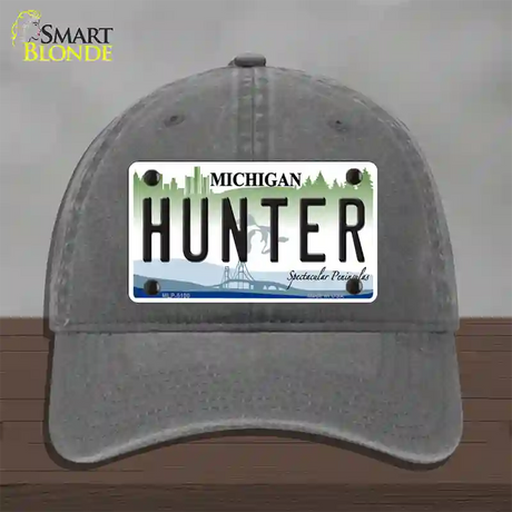 Hunter Michigan State Novelty License Plate Hat Unconstructed Cotton / Charcoal