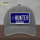 Hunter Indiana State Novelty License Plate Hat Unconstructed Cotton / Charcoal