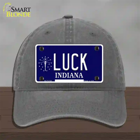 Luck Indiana State Novelty License Plate Hat Unconstructed Cotton / Charcoal