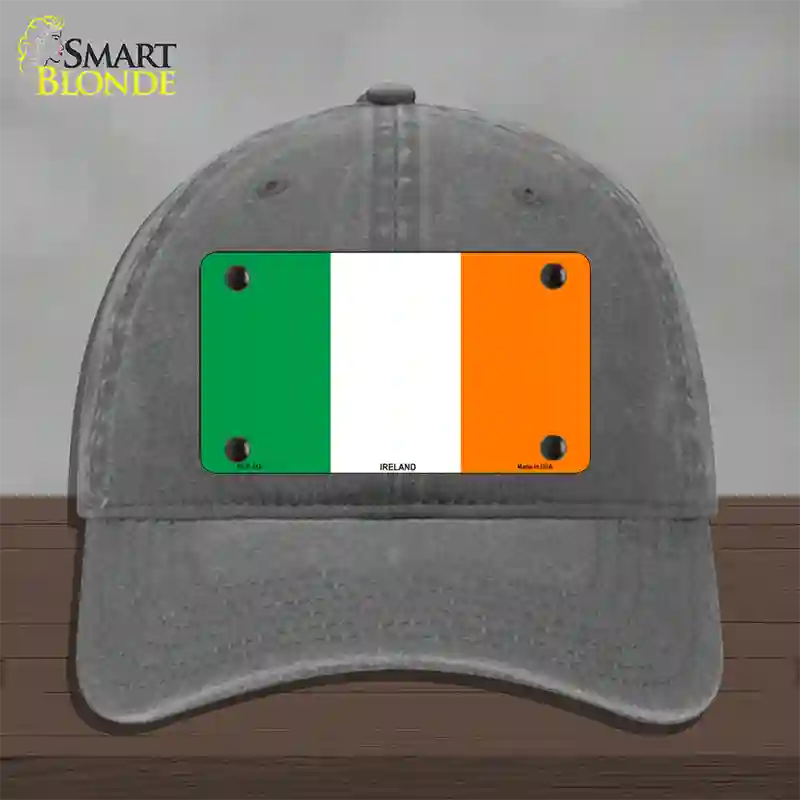 Ireland Flag Novelty License Plate Hat Unconstructed Cotton / Charcoal