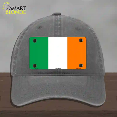 Ireland Flag Novelty License Plate Hat Unconstructed Cotton / Charcoal