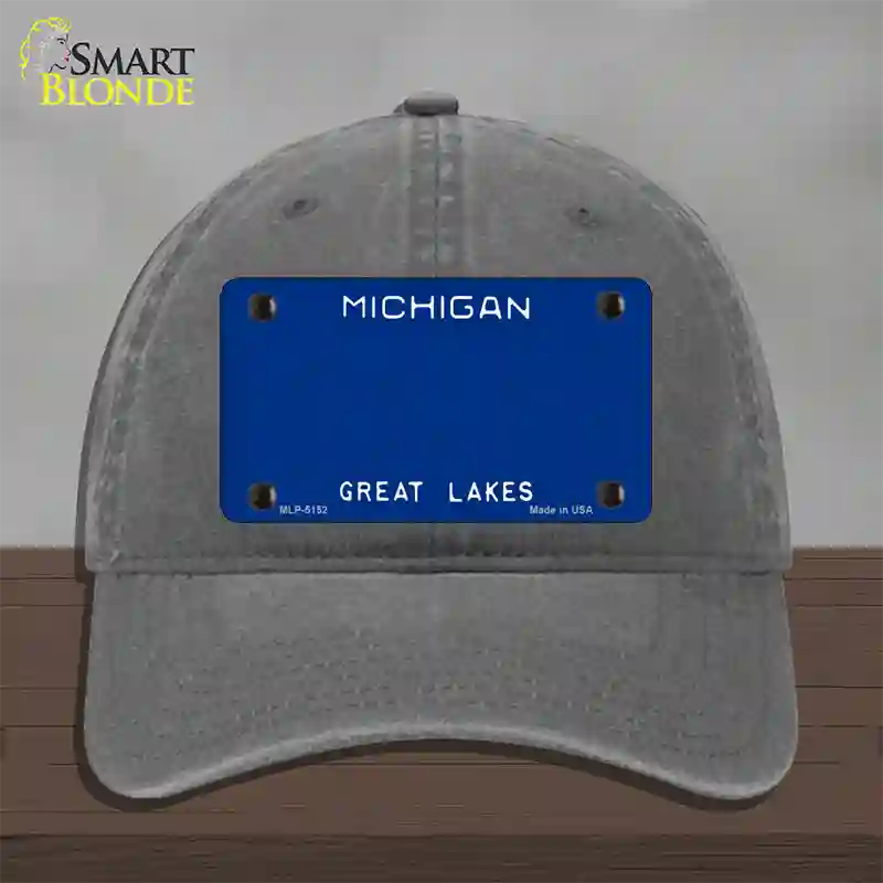 Michigan Great Lakes Plate State Blank Novelty License Plate Hat Unconstructed Cotton / Charcoal