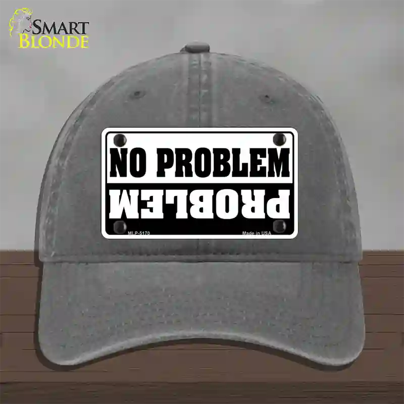 No Problem Novelty License Plate Hat Unconstructed Cotton / Charcoal