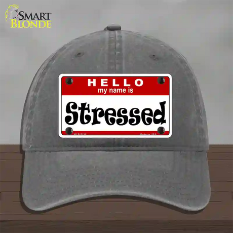 Stressed Novelty License Plate Hat Unconstructed Cotton / Charcoal