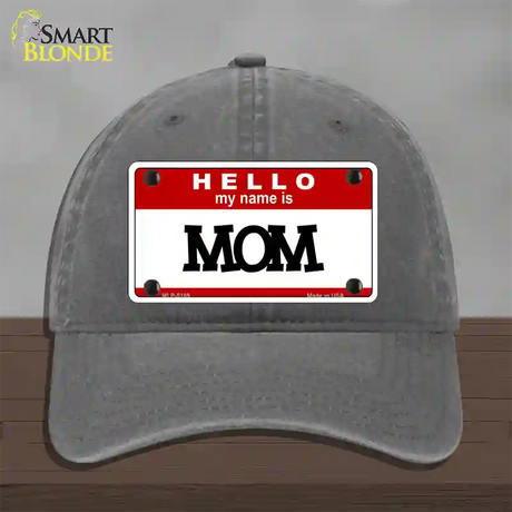 Mom Novelty License Plate Hat Unconstructed Cotton / Charcoal