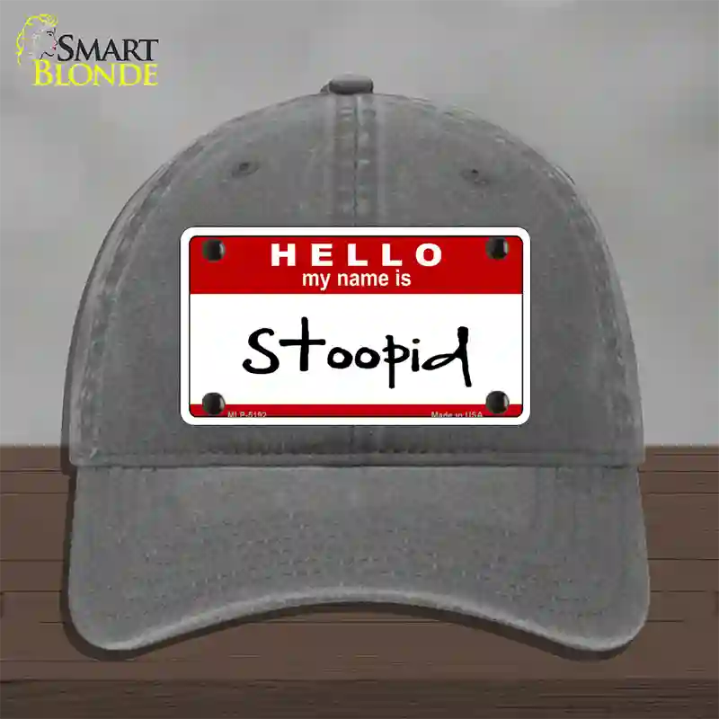 Stoopid Novelty License Plate Hat Unconstructed Cotton / Charcoal