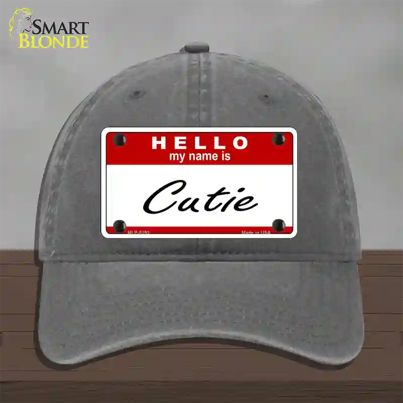 Cutie Novelty License Plate Hat Unconstructed Cotton / Charcoal