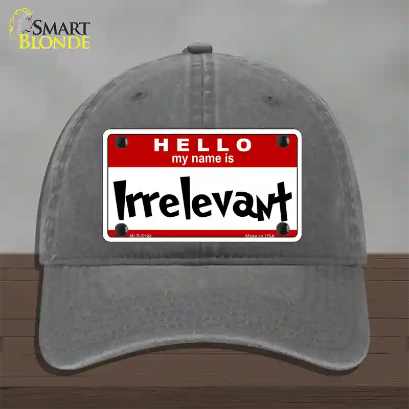 Irrelevant Novelty License Plate Hat Unconstructed Cotton / Charcoal