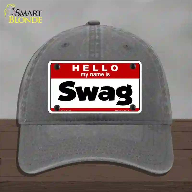 Swag Novelty License Plate Hat Unconstructed Cotton / Charcoal