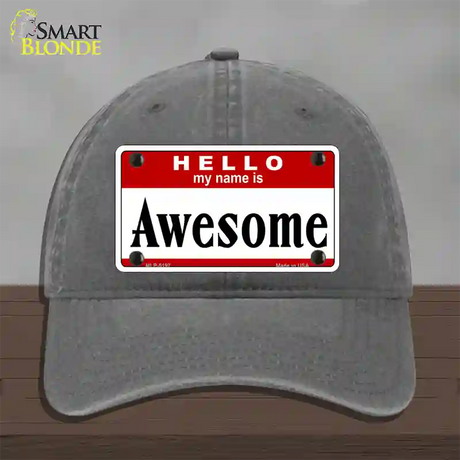 Awesome Novelty License Plate Hat Unconstructed Cotton / Charcoal