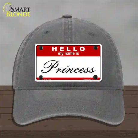 My Name Is Princess Novelty License Plate Hat Unconstructed Cotton / Charcoal